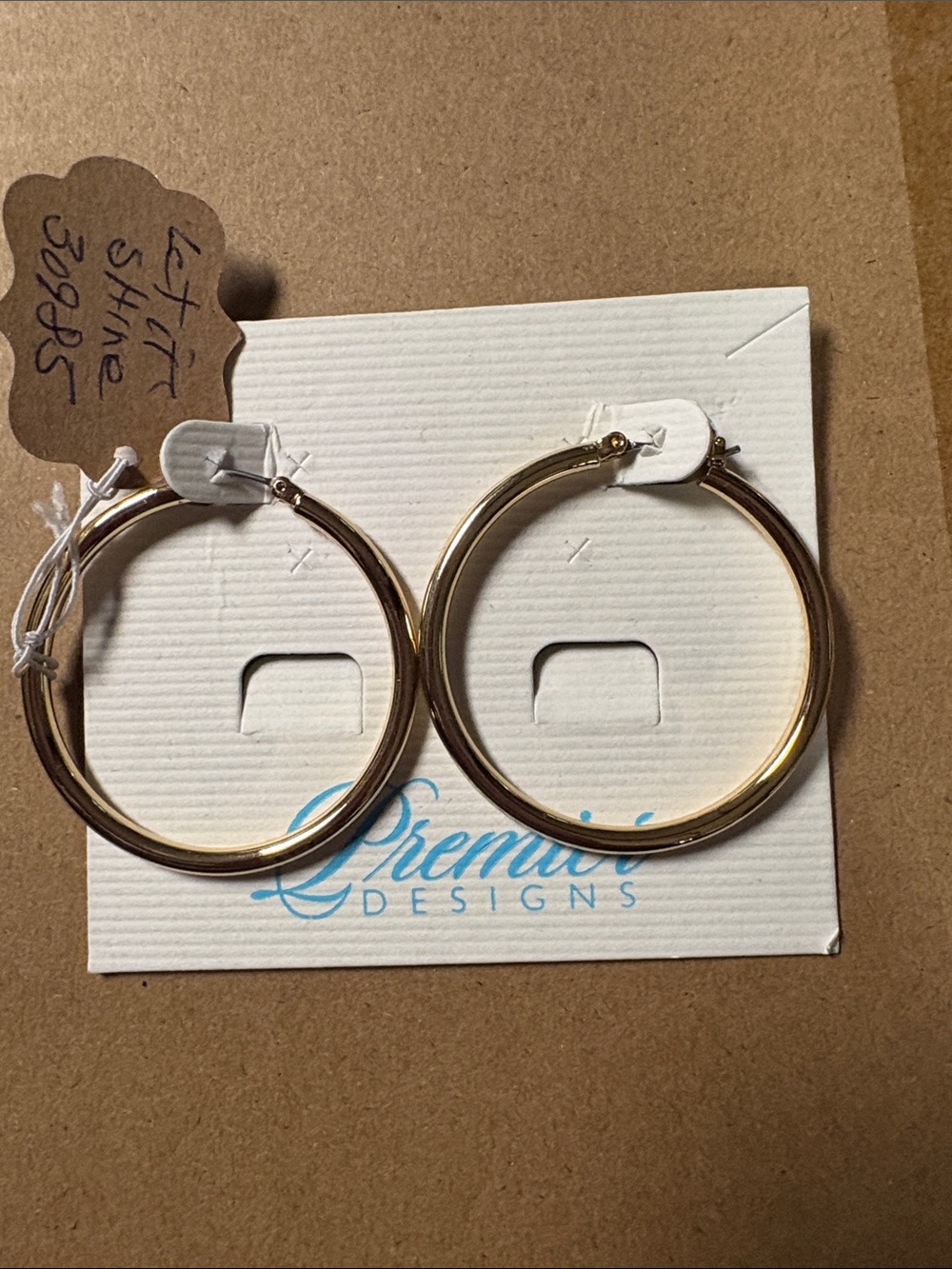 Premier Designs Gold Hoop Earrings - Shiny Gold Tone